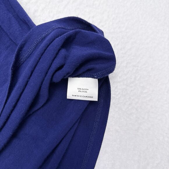 Eileen Fisher Dress Size Medium Blue Shirt Jersey Shift Sleeveless Stretchy - Picture 4 of 6